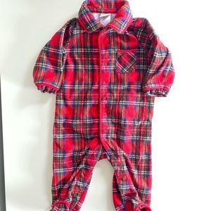 Baby plaid footed pajamas